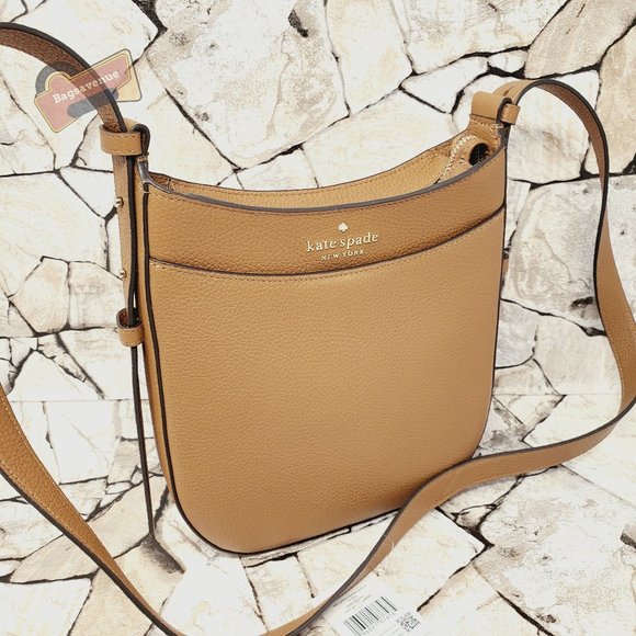 #bagsavenue fast ship Leila North South Top Zip Crossbody Warm Ginger Kate Spade
